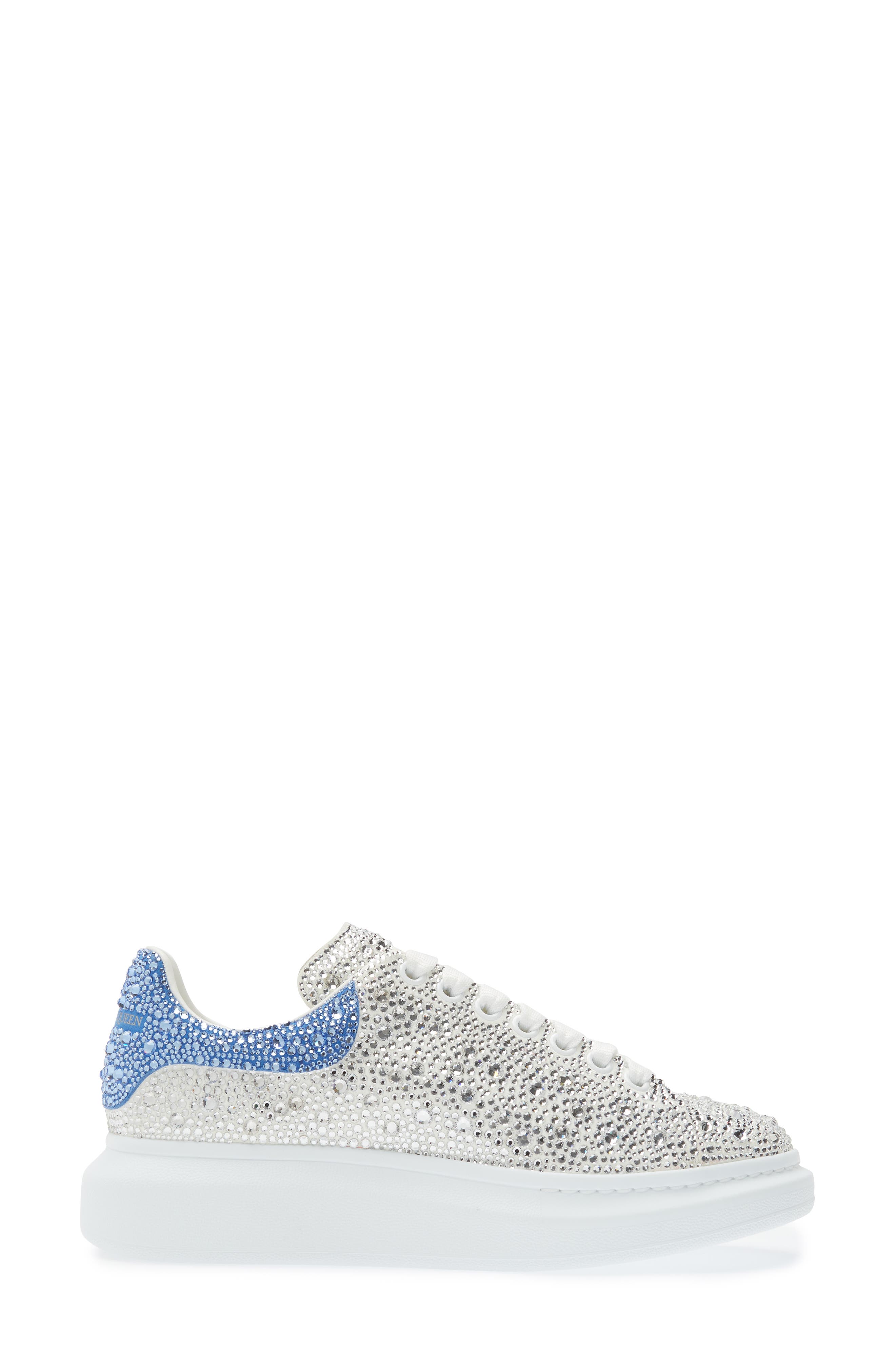 McQueen Oversized Crystal Embellished Sneaker, Alternate, color, 