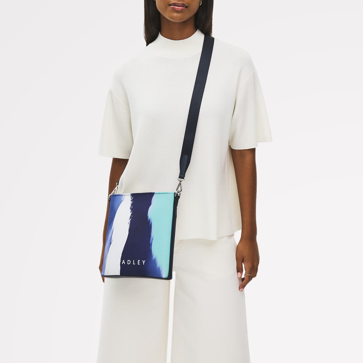 Radley Southwell Gardens - Stripe Small Ziptop Crossbody Bag, Alternate, color, Ink