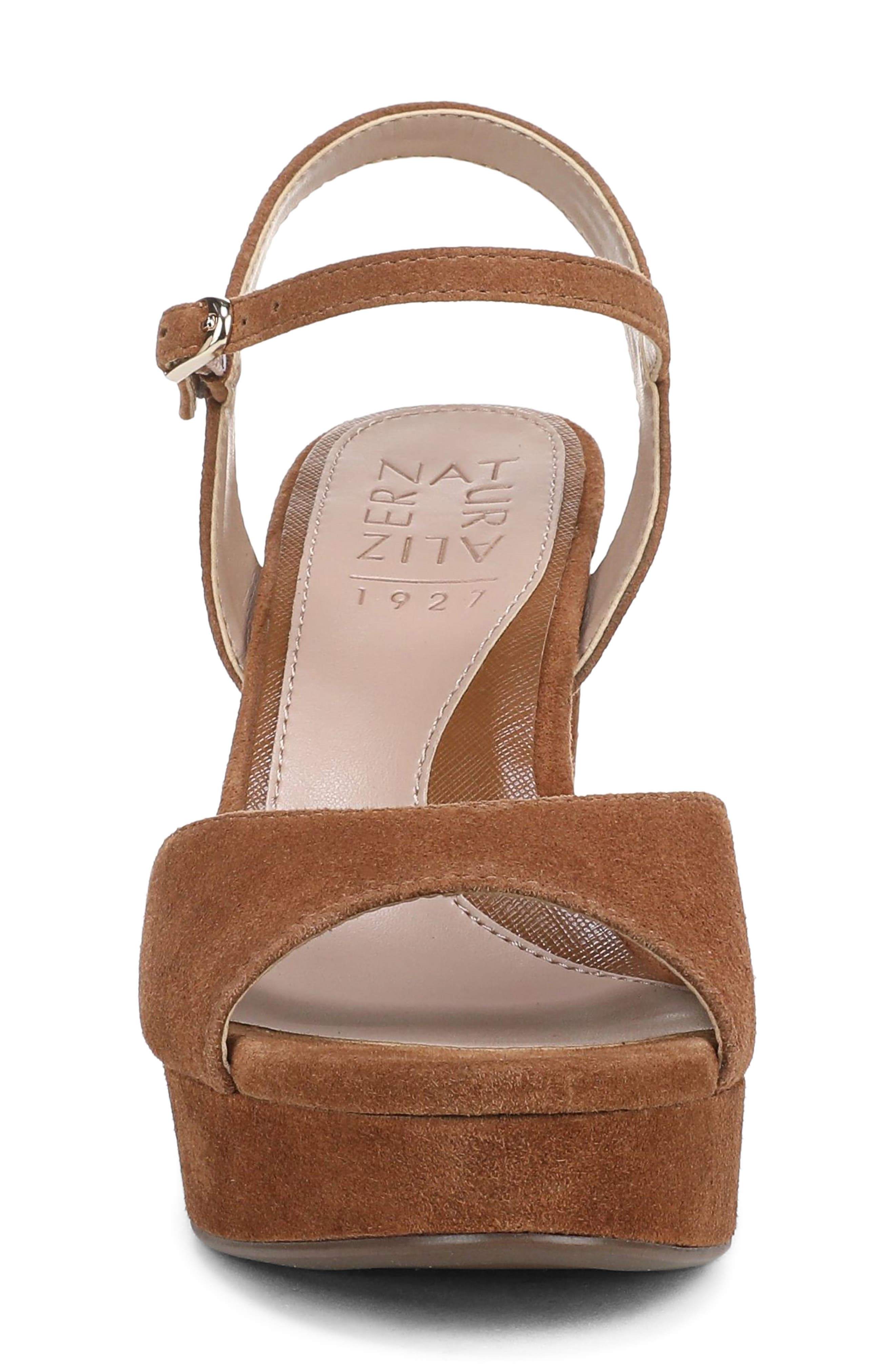 Marigold Ankle Strap Platform Sandal, Alternate, color, DARK CHESTNUT SUEDE