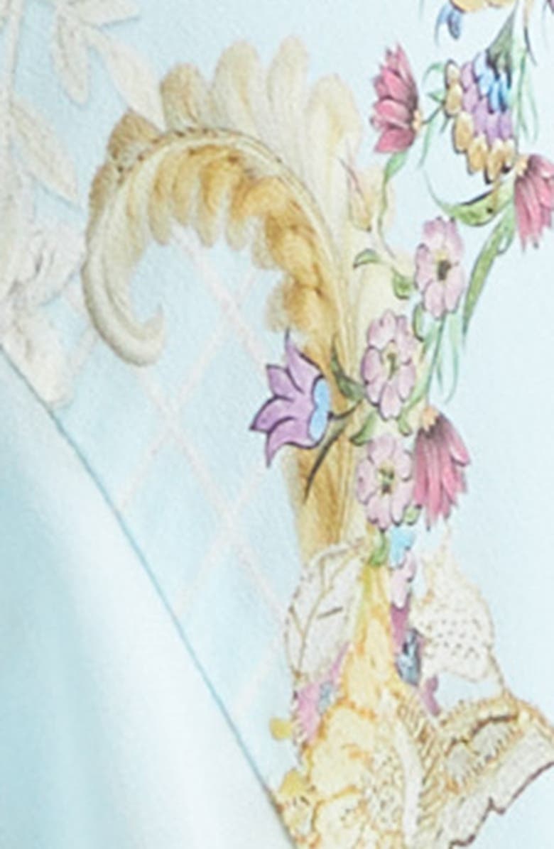 Camilla Floral Ruffle Silk Slipdress, Alternate, color, Bazaar Blooms