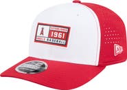 New Era Men's New Era White/Red Los Angeles Angels Established Patch 9SEVENTY Adjustable Hat