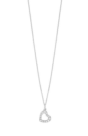 Carriere Jewelry Carrière Jewelry Open Heart Diamond Pendant Necklace In 14k White Gold