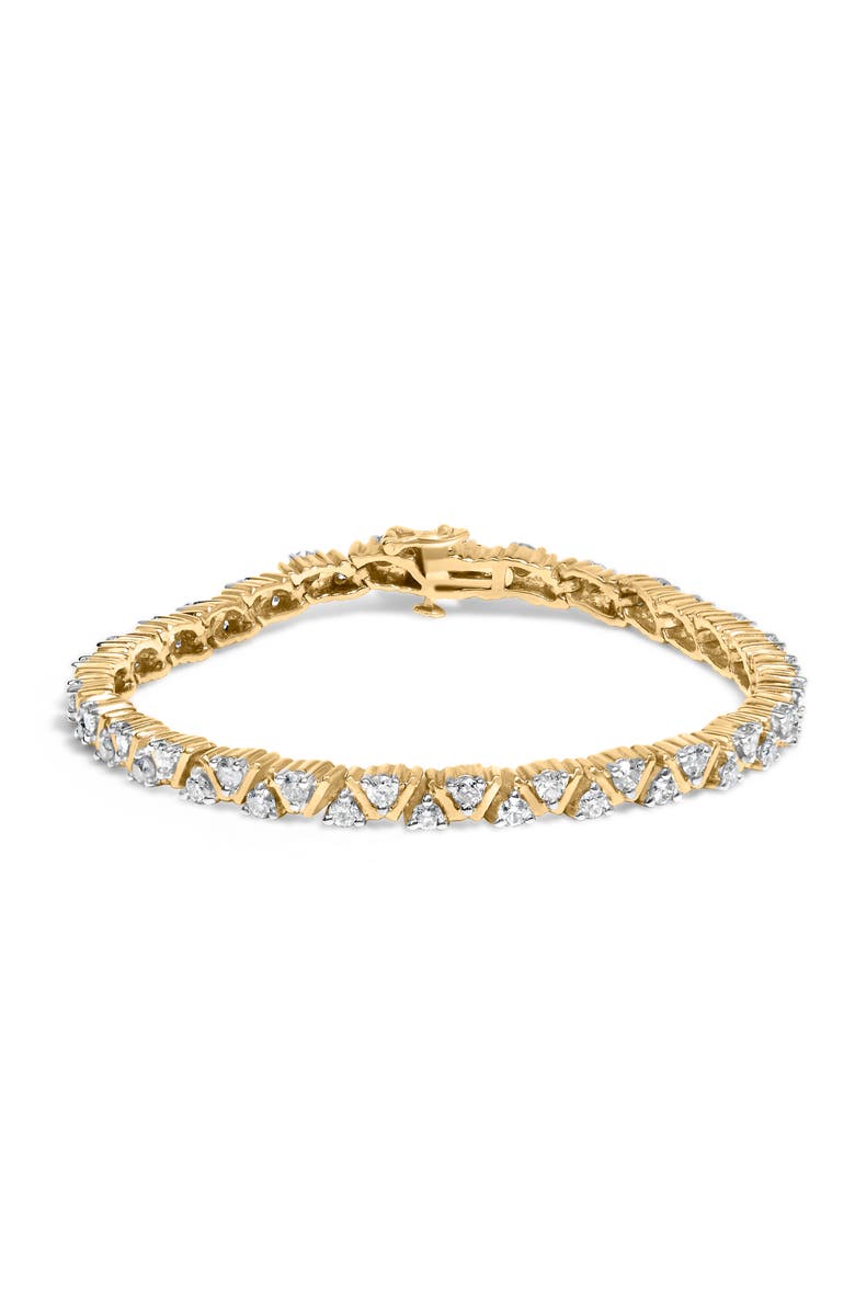 Haus of Brilliance 14K Yellow Gold 4.00 Cttw Diamond Triangle Link Tennis Bracelet, Main, color, Yellow