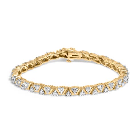14K Yellow Gold Round-Cut Diamond Bracelet (4.00 cttw, H-I Color, I1-I2 Clarity)