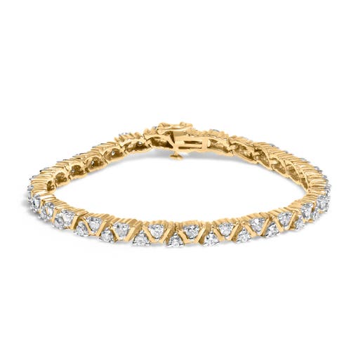 Haus of Brilliance 14K Yellow Gold 4.00 Cttw Diamond Triangle Link Tennis Bracelet at Nordstrom