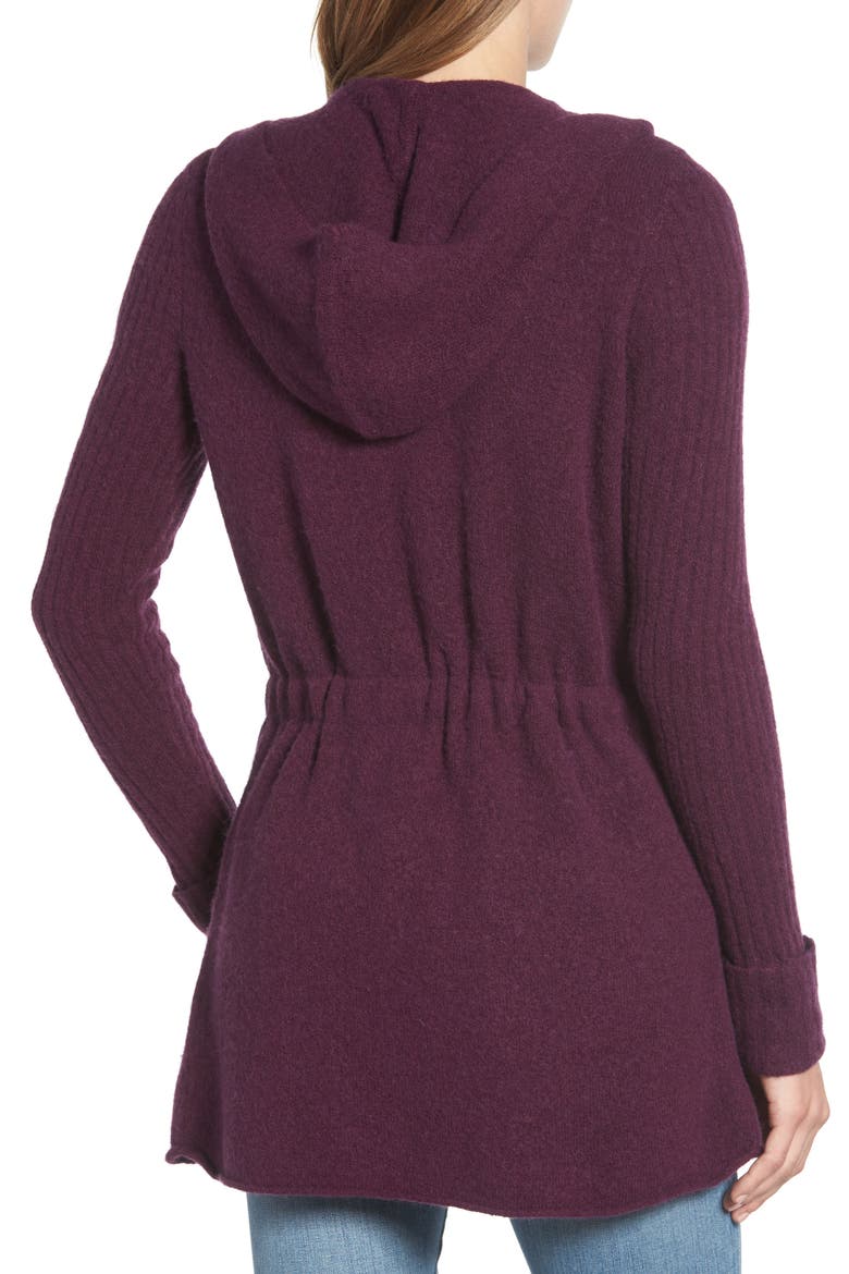 Hooded Cardigan, Alternate, color, PURPLE POTENT
