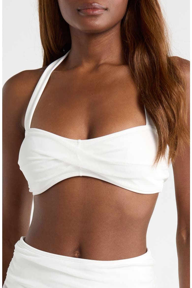 Twist Front Mesh Bikini Top, Main, color, WHITE SOLID