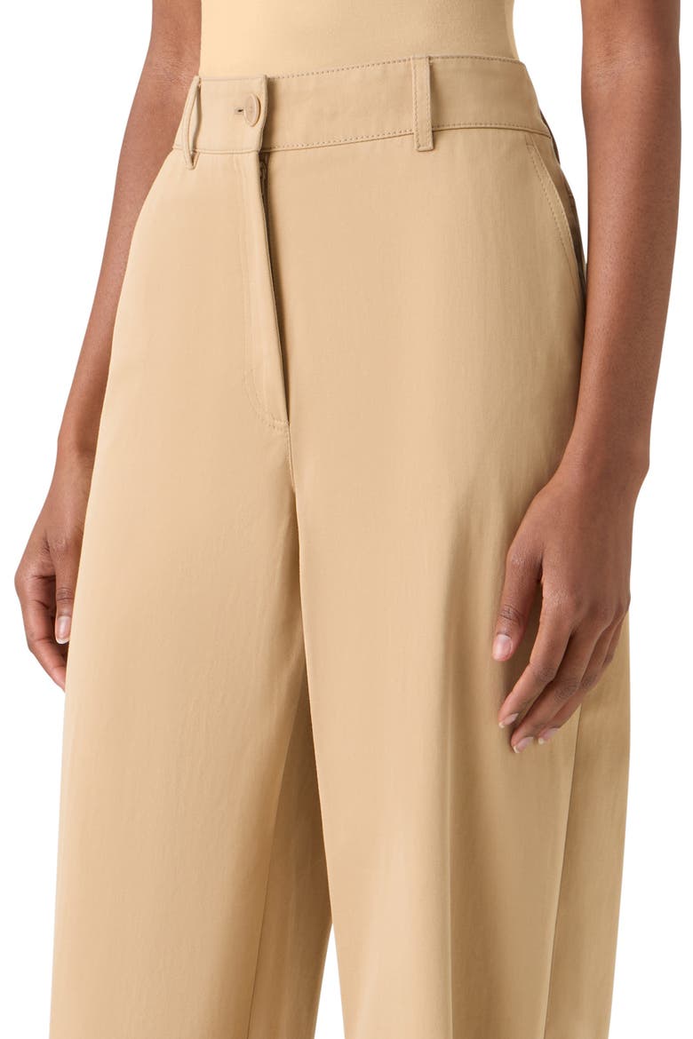 Fraser High Waist Cotton Gabardine Barrel Leg Pants, Alternate, color, BEIGE