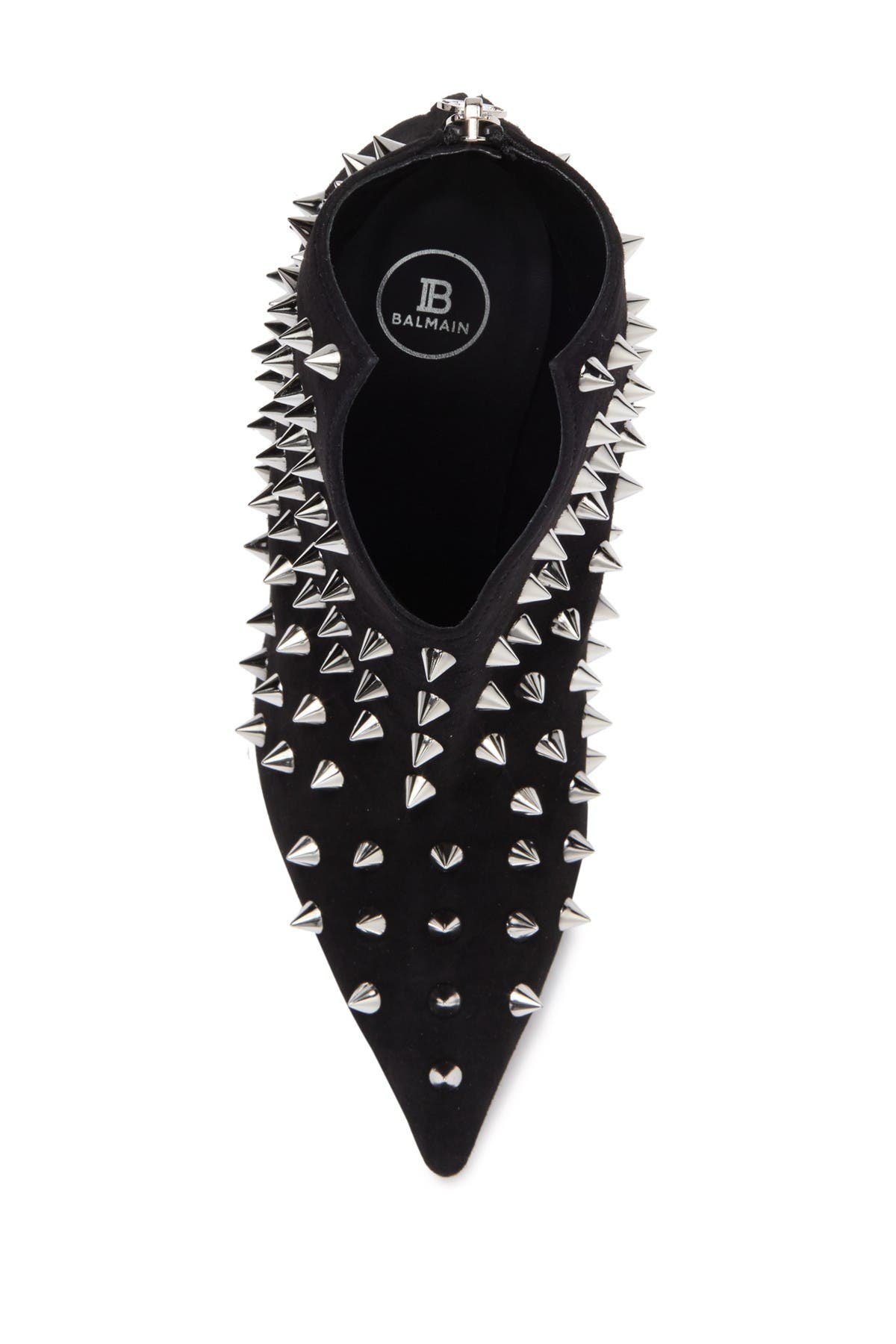 Balmain Studded Sculpted Heel Bootie, Alternate, color, 