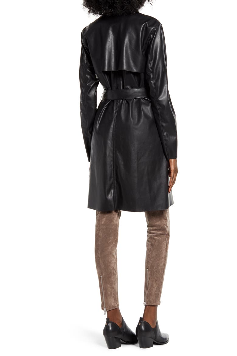 Faux Leather Trench Coat, Alternate, color, SCORPIO