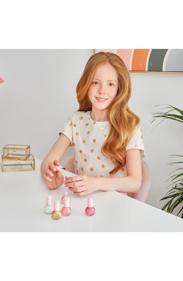 Three Cheers For Girls 3C4G Pink & Gold Glamorous Nail Polish Hexagon 5 Bottles, Alternate, color, Multicolored