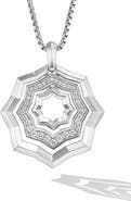 David Yurman Stax Zig Zag Pendant Necklace in Sterling Silver with Diamonds, 28mm