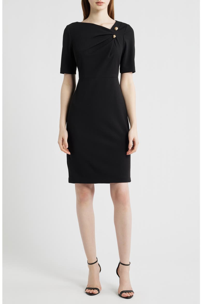 Bar Pin Sheath Dress, Main, color, ANNE BLACK
