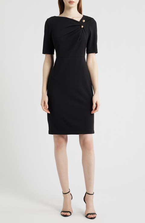 Bar Pin Sheath Dress (Petite)