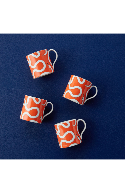 Jonathan Adler Eden Mug Set In Poppy Orange