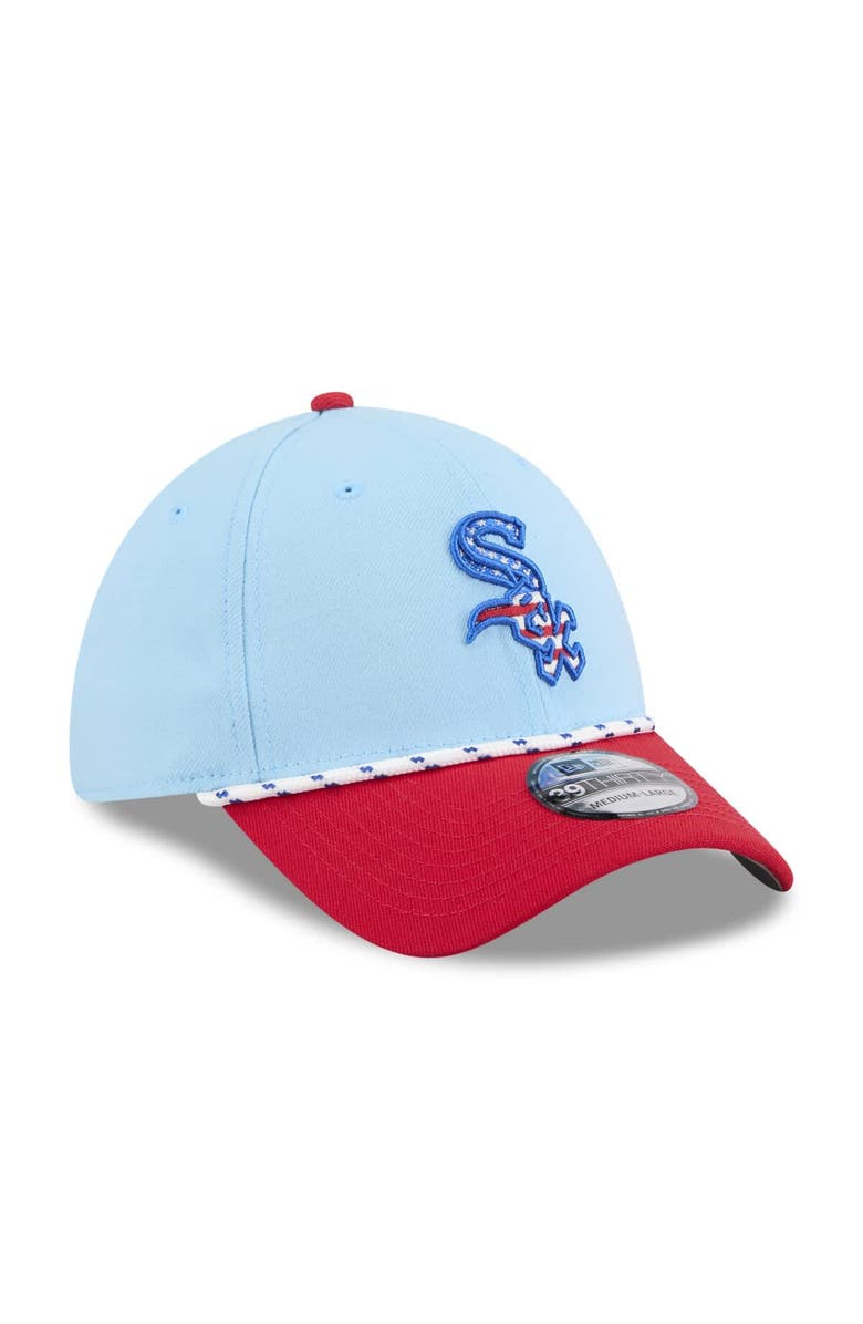 New Era Men's New Era Light Blue/Red Chicago White Sox 2025 Fourth of July 39THIRTY Flex Hat, Alternate, color,
