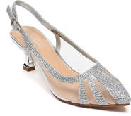 LADY COUTURE Macy Mesh Rhinestone Slingback Pump
