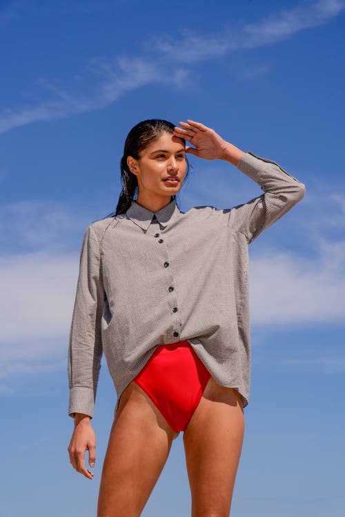 Ansea The Poplin Button Down Shirt In Gingham