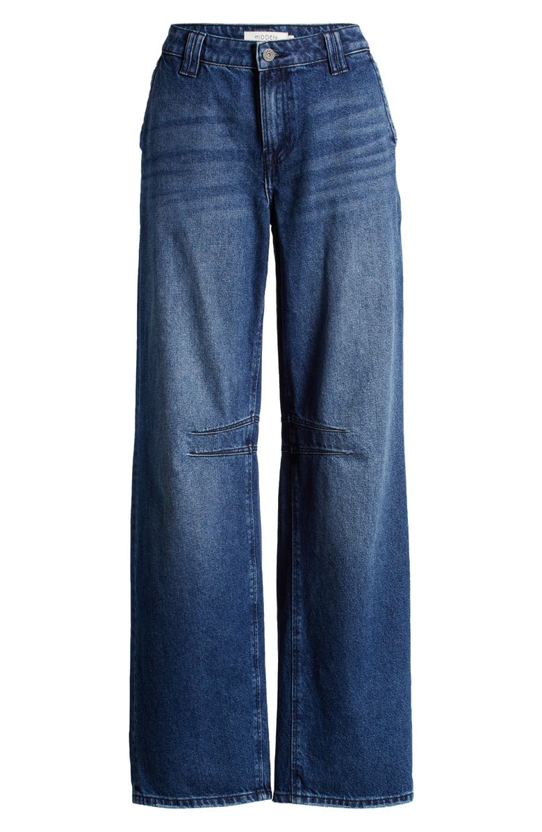 HIDDEN JEANS Baggy High Waist Wide Leg Jeans, Alternate, color, Dark Wash