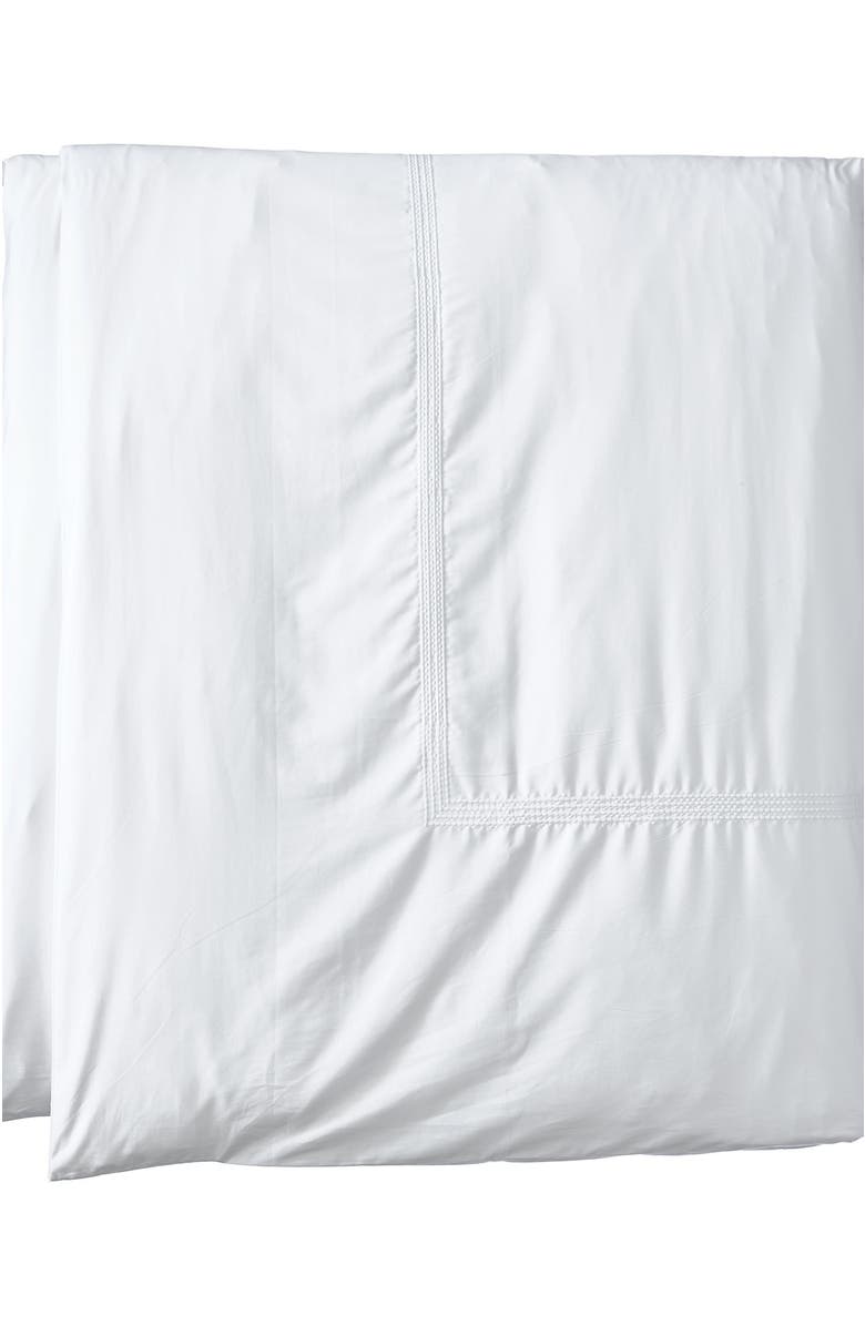 Lands' End 400 Thread Count Premium Supima Cotton No Iron Sateen Embroidered Duvet Bed Cover, Alternate, color, White Dots