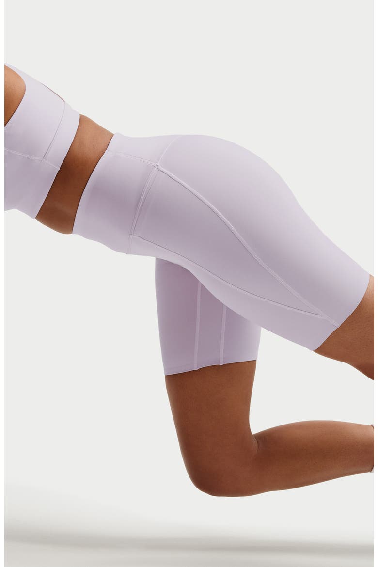 Universa Medium-Support High-Waisted Pocket Biker Shorts, Alternate, color, 583 BLEACHED LILAC/AMETHYST WAVE/PINK RISE