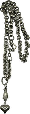SHOP SPICY DAN Charles Antique Hand Holding Heart Charm Necklace