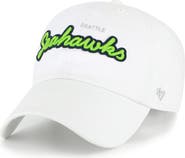 '47 Women's '47 White Seattle Seahawks Trendy Script Clean Up Adjustable Hat