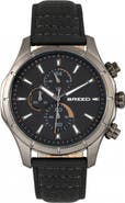 BREED Lacroix Chronograph Leather-Band Watch
