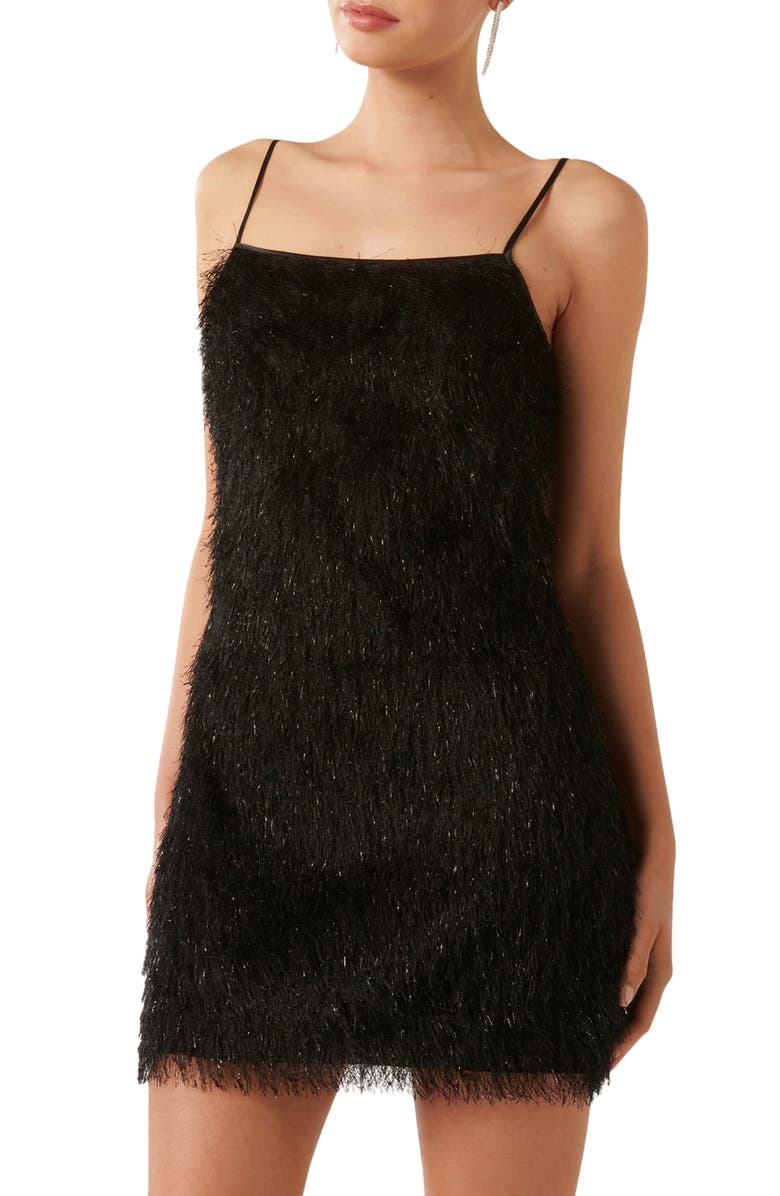 Ever New Textured Fringe Minidress, Alternate, color,