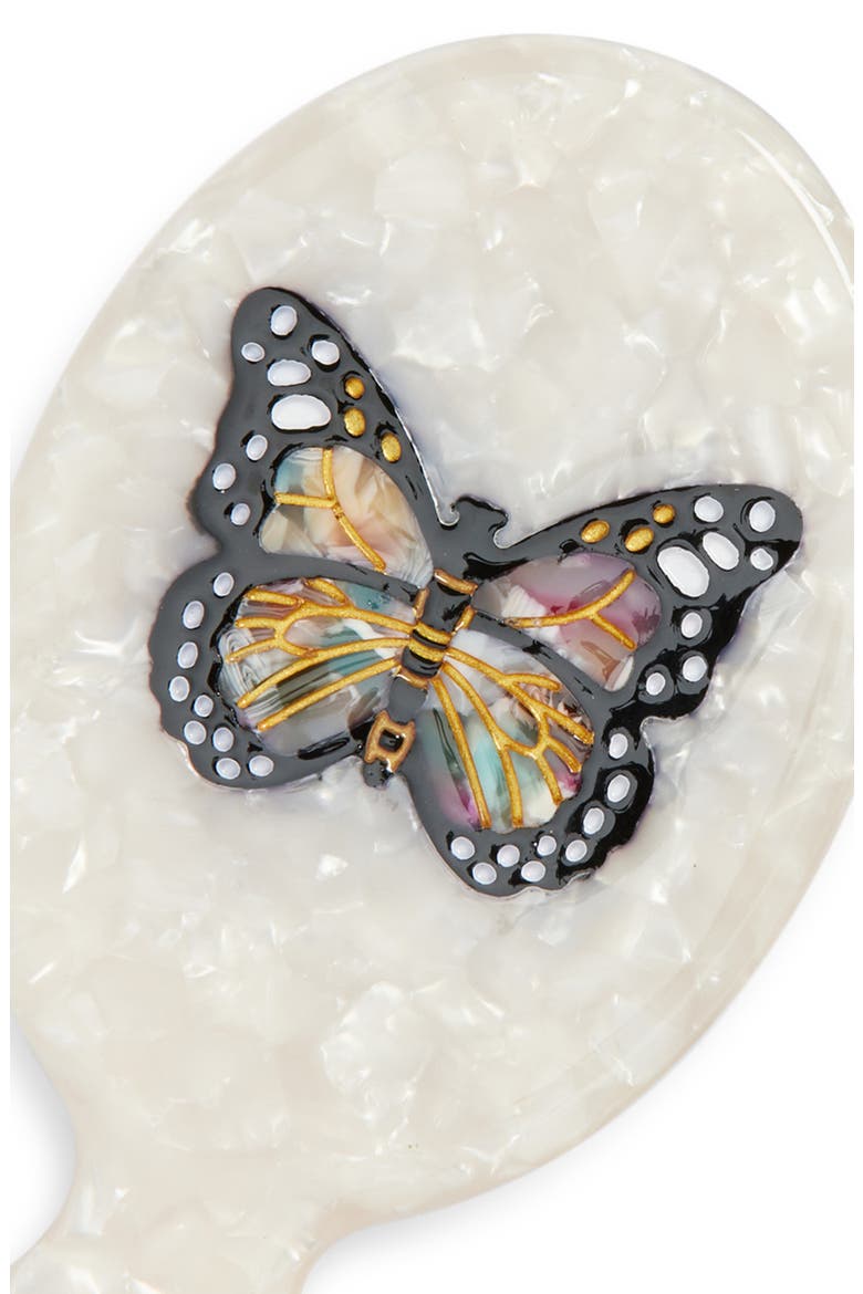 Monarch Butterfly Brush, Jaw Clip & Mirror Set (Nordstrom Exclusive), Alternate, color, IVORY MONARCH