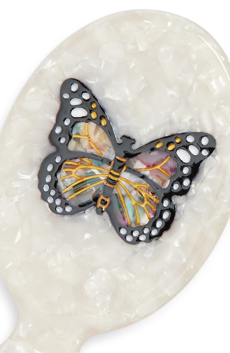 Solar Eclipse Monarch Butterfly Brush, Jaw Clip & Mirror Set, Alternate, color, Ivory Monarch