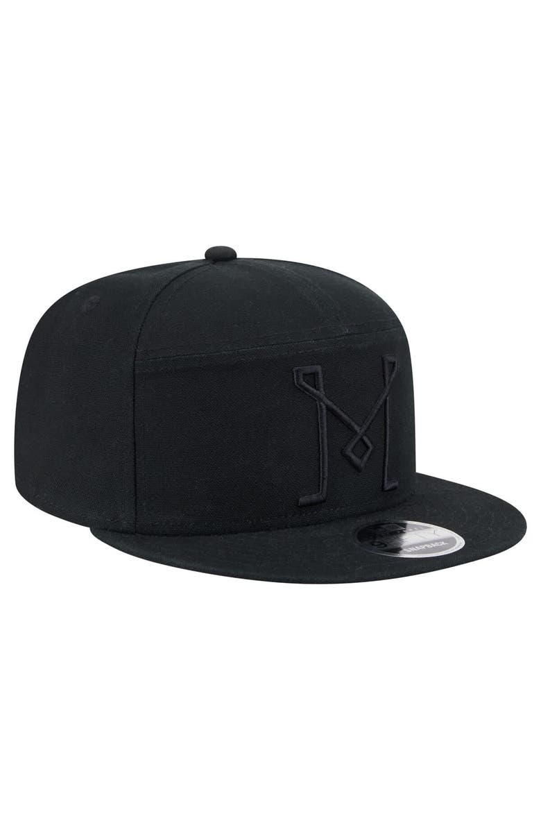 New Era Men's New Era Black Inter Miami CF Canvas 9FIFTY Snapback Hat, Alternate, color, Black