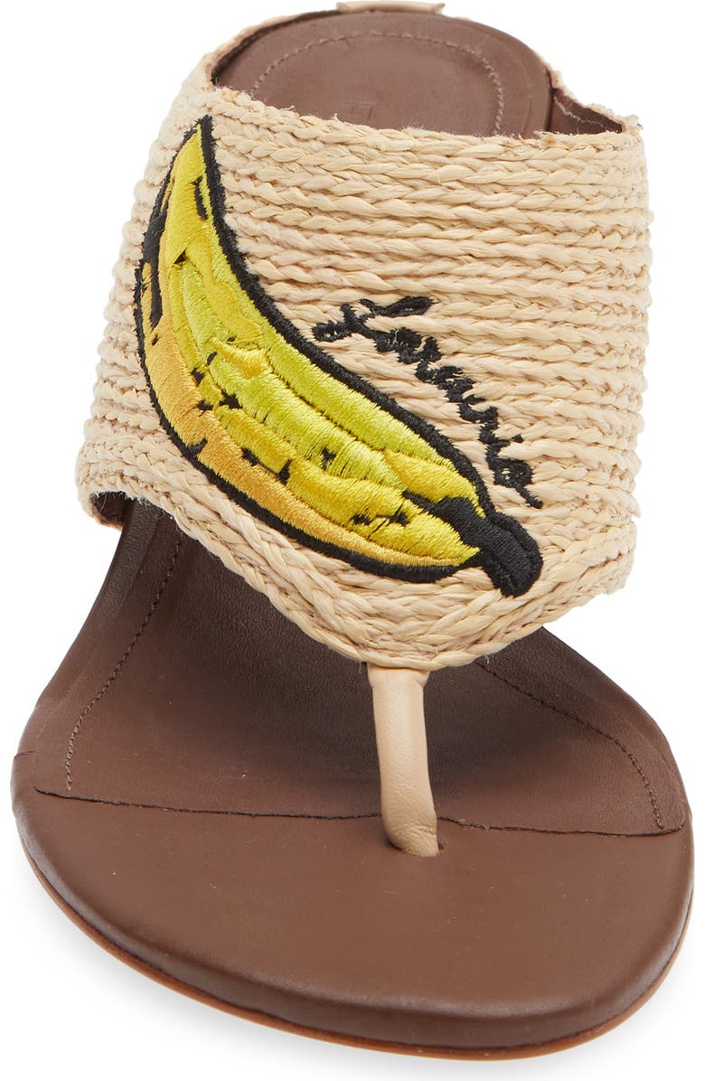 FARM Rio Icons Raffia Kitten Heel Flip Flop, Alternate, color, Walnut Banana