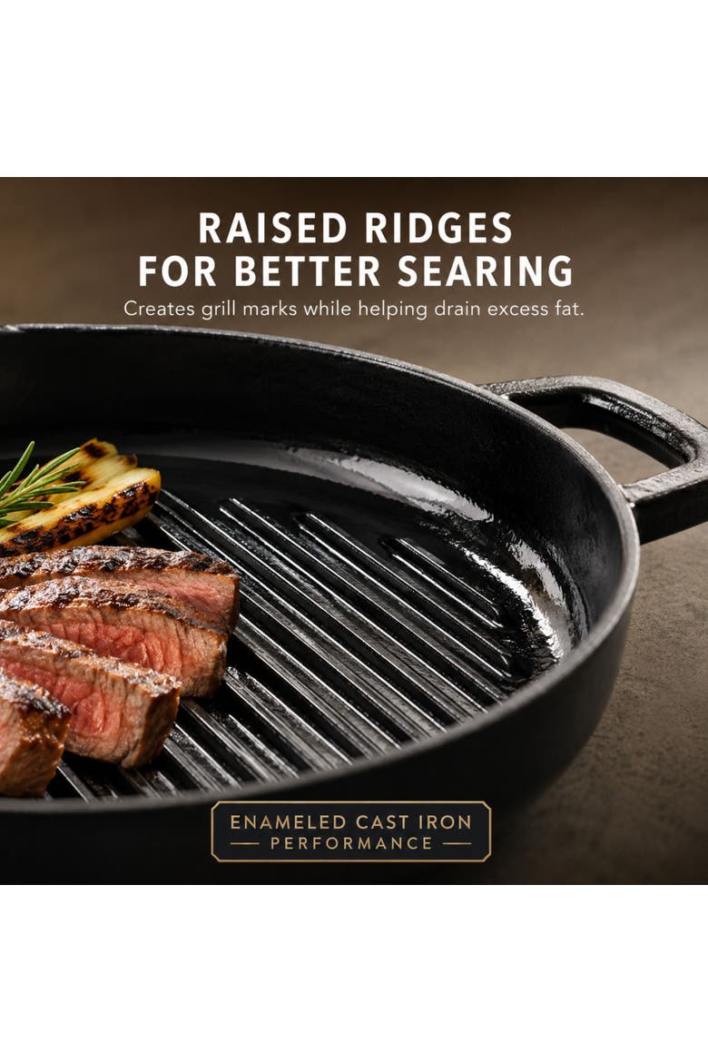 Nori Cast Iron Grill Pan, 11", Alternate, color, Black