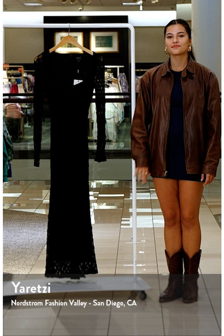 Adoni Long Sleeve Lace Overlay Midi Dress video
