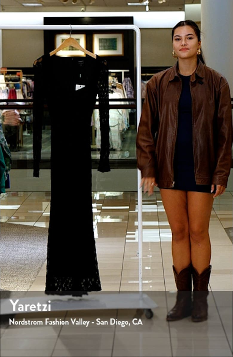 Adoni Long Sleeve Lace Overlay Midi Dress, sales video thumbnail