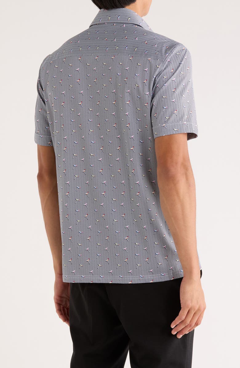 Bugatchi Victor Short Sleeve 8-Way Stretch OoohCotton<sup>®</sup> Knit Polo, Alternate, color, Navy