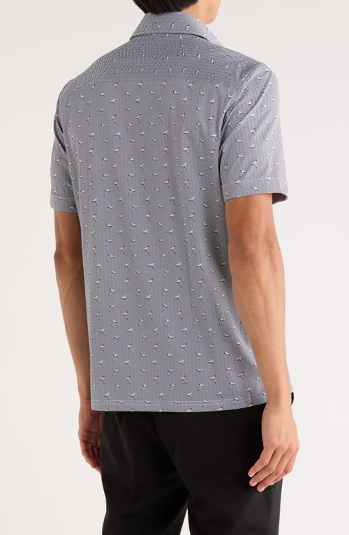 Bugatchi Victor Short Sleeve 8-way Stretch Ooohcotton® Knit Polo In Blue
