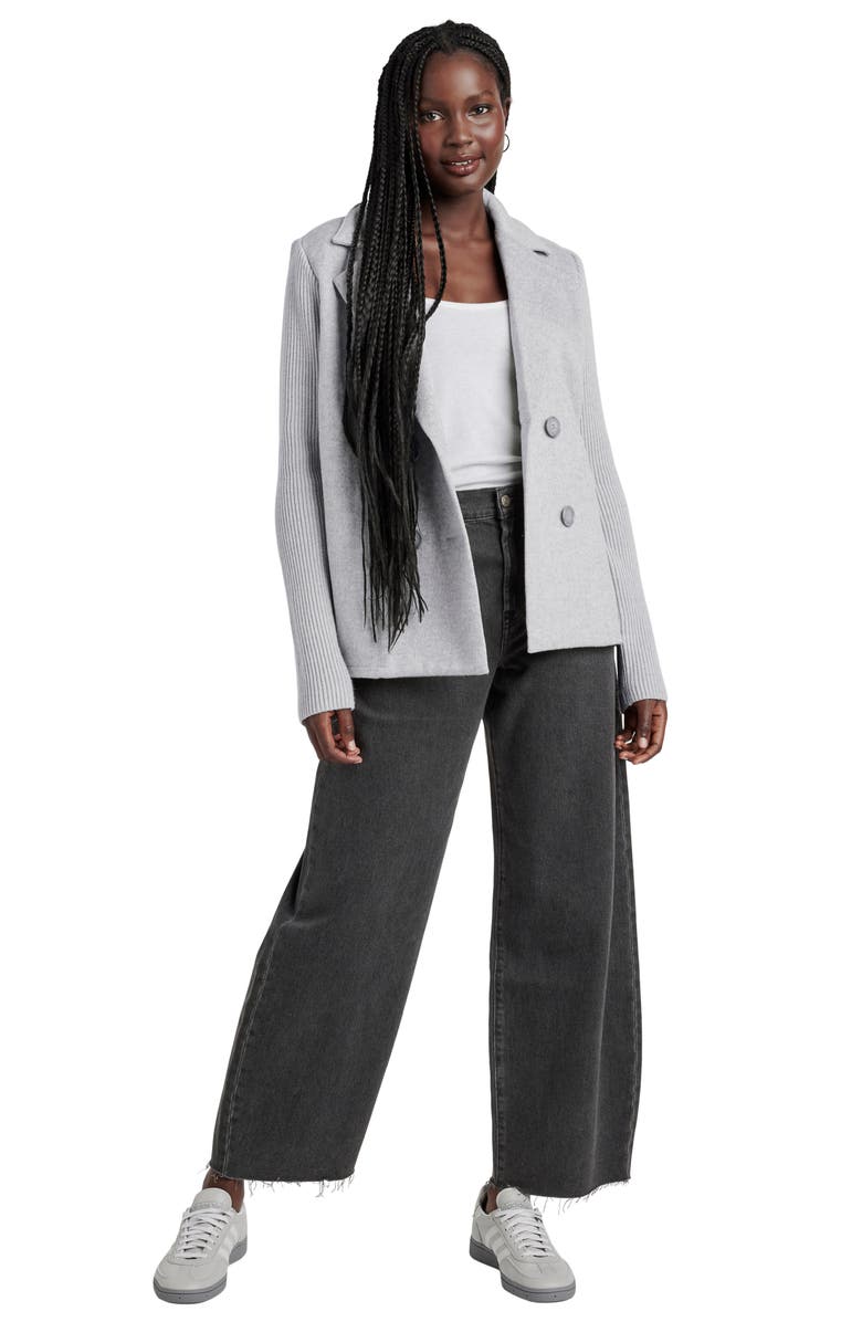 Splendid Singrid Double Breasted Wool Blend Jacket, Alternate, color, Ice Hthr Grey