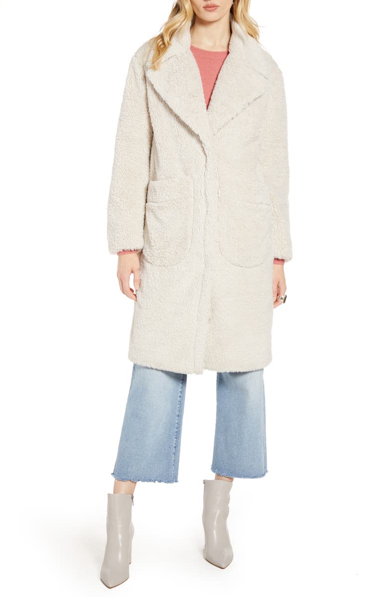 Halogen<sup>®</sup> Patch Pocket Teddy Coat, Alternate, color,