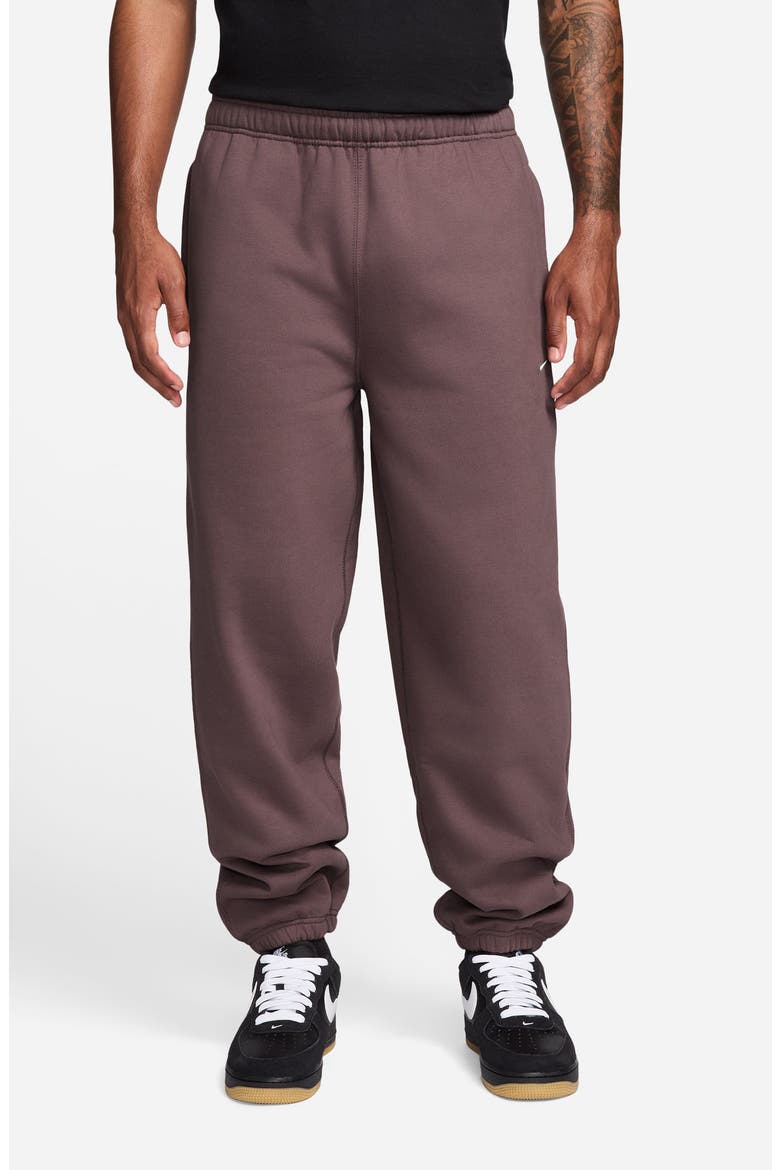 Solo Swoosh Fleece Sweatpants, Main, color, TATTOO/ WHITE