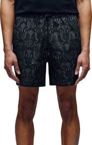 Psycho Bunny Reeves Bunny Print Swim Trunks