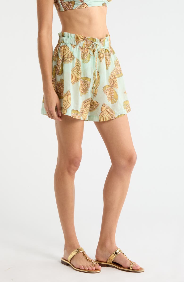 Ulla Johnson Bijous Cover-Up Shorts, Alternate, color, Water Blossoms