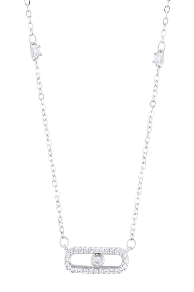 Cubic Zirconia Stud Earrings, Necklace & Bracelet Set, Alternate, color, SILVER