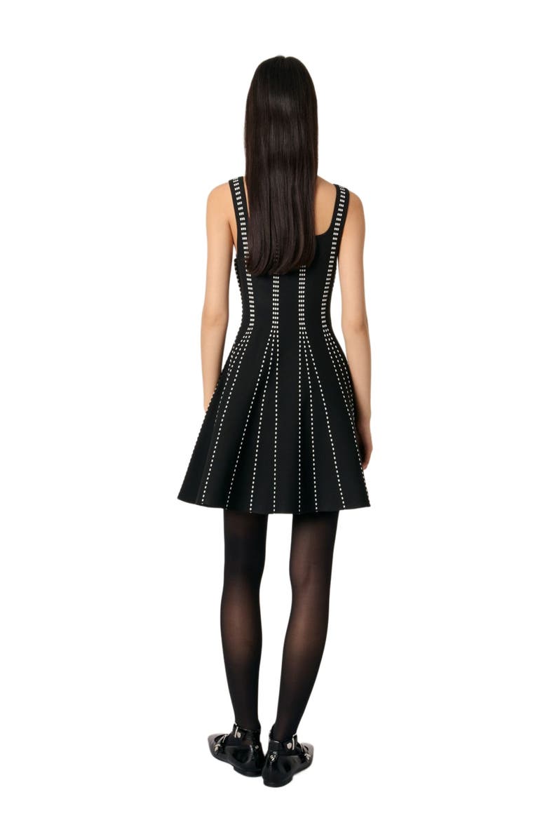 maje Mini jacquard knit dress, Alternate, color,
