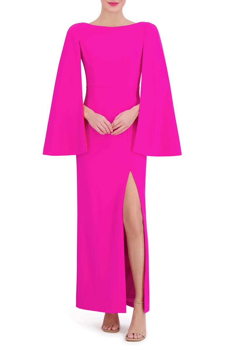 Vince Camuto Long Sleeve Capelet Scuba Crepe Dress, Alternate, color, 