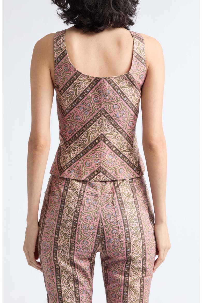 Nicole Paisley Denim Top, Alternate, color, AMOUR PINK MULTI