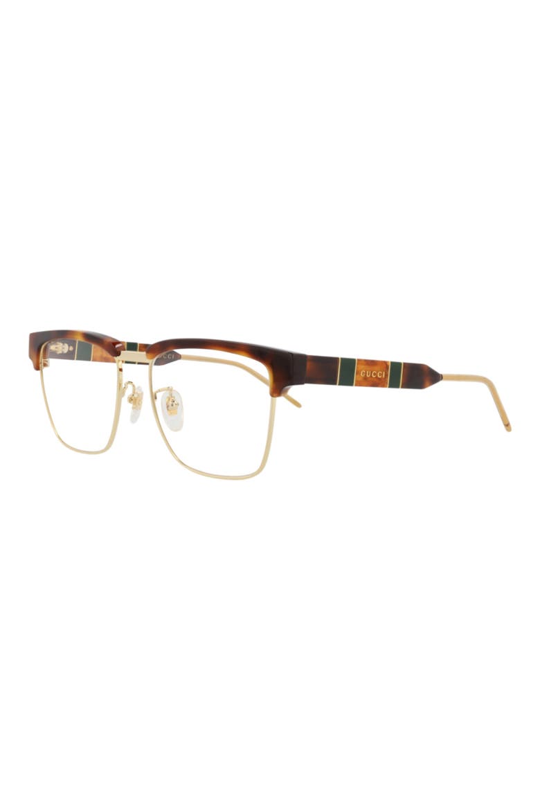 52mm Half Rim Optical Glasses, Alternate, color, HAVANA HAVANA TRANSPARENT