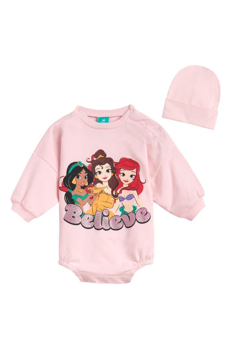 Princess 2-Piece Bodysuit and Hat Set, Main, color, Pink Princess