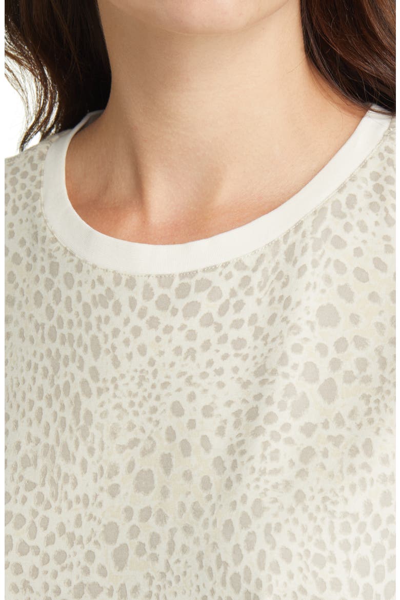 Ryo Animal Print Stretch Cotton Tank Top, Alternate, color, ECRUMULTI